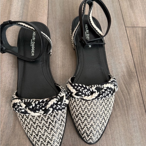 Kelsi Dagger Brooklyn Women's Annalese Mary Jane Flat black white size 8 - Picture 2 of 6